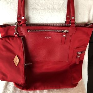 MZ Wallace red tote.  Nylon waterproof